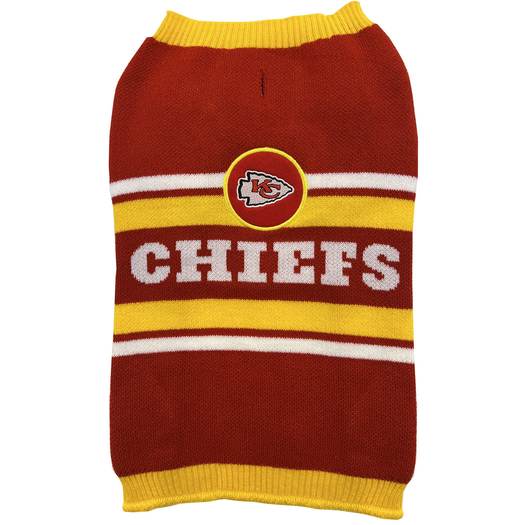 NFL Kansas City Chiefs Hundepullover, Grösse S Warmer und gemütlicher Strickpullover mit NFL Team Lo