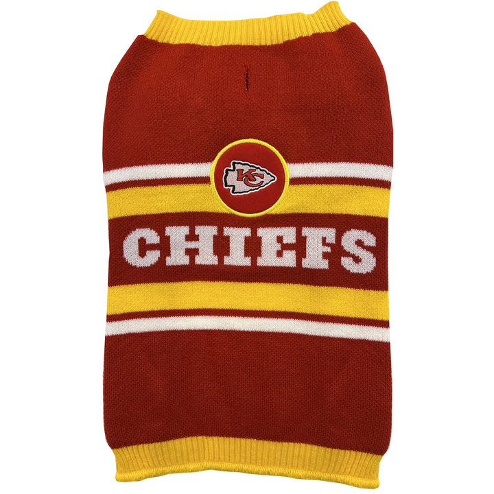 NFL Kansas City Chiefs Hundepullover, Grösse S Warmer und gemütlicher Strickpullover mit NFL Team Lo