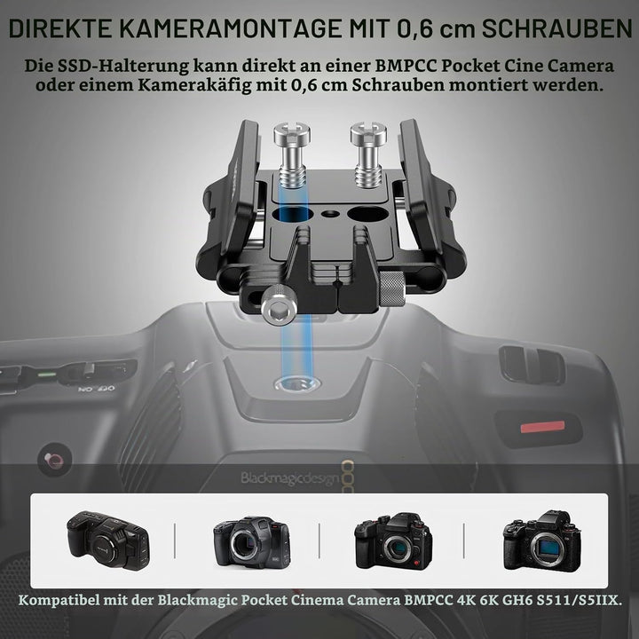 NEEWER Halterung SSD Halterung Aluminium, mit Cold Shoe, Kabelklemme, 1,6"-2,6"/40mm-65mm, kompatibe