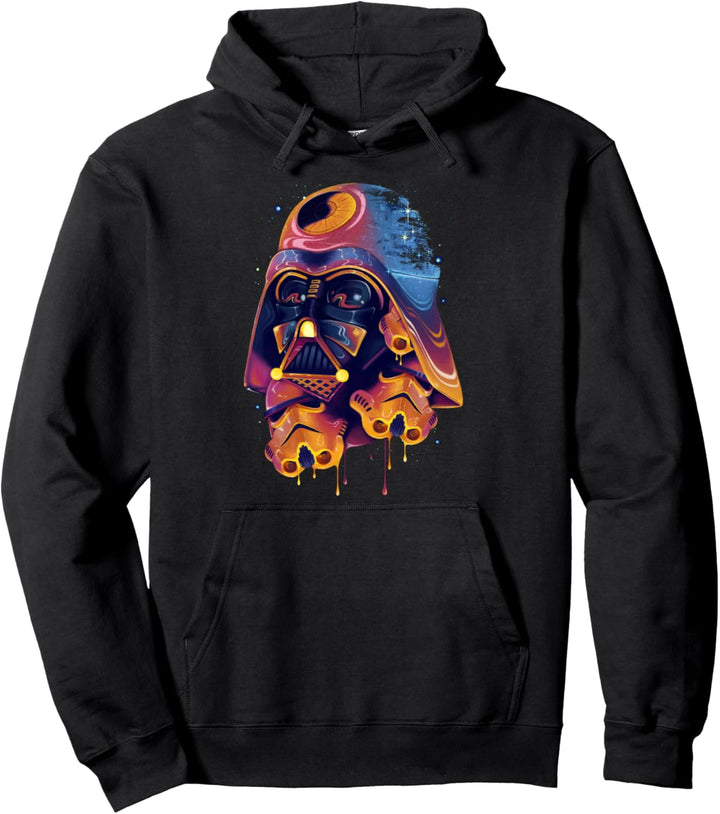 Star Wars Darth Vader & Troopers Groovy Drip Poster Pullover Hoodie