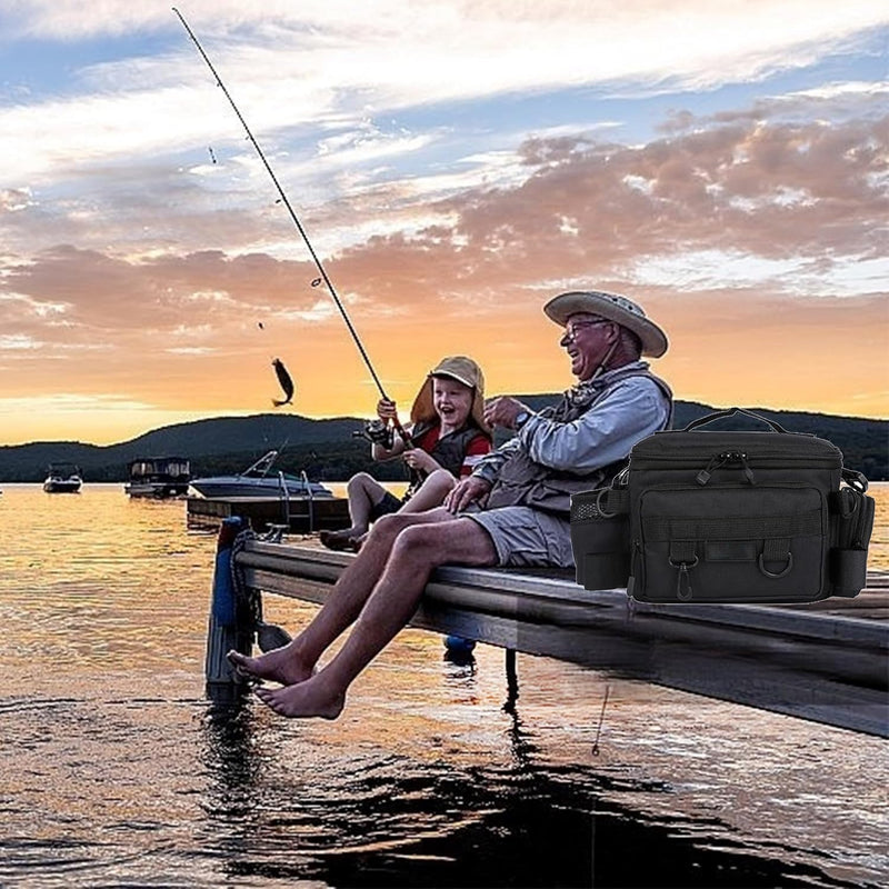 YUEMING Angeltasche, Fishing Angeltasche, Angelkoffer Forellen-Tasche Angeln mit gepolstertem Schult