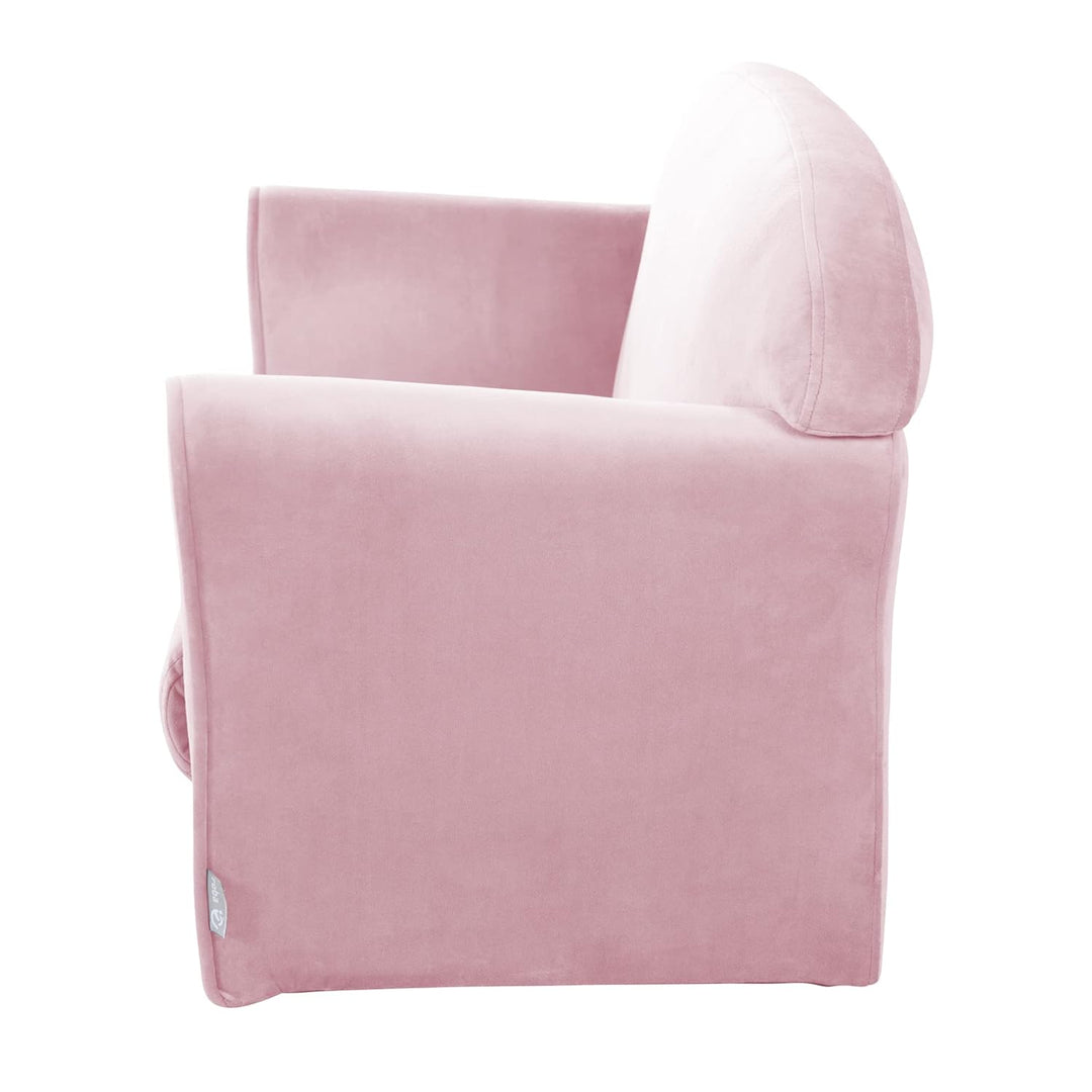 roba Kindersofa Lil Sofa mit Armlehnen für Mädchen und Jungen - Bequeme Kindercouch - Samtstoff rosa