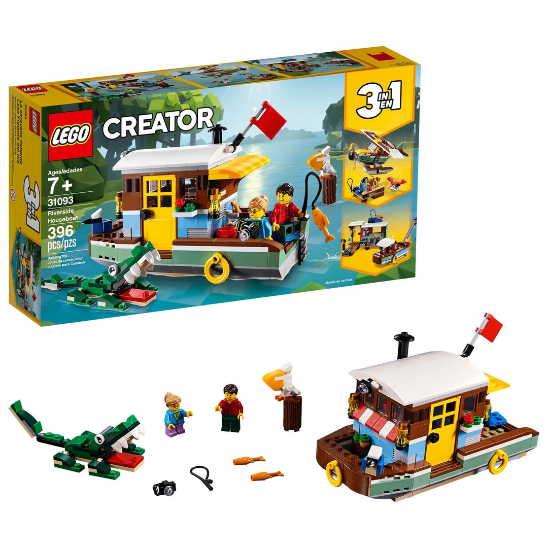 LEGO Creator 3in1 Riverside Houseboat 31093 Building Kit , New 2019 (396 Piece)