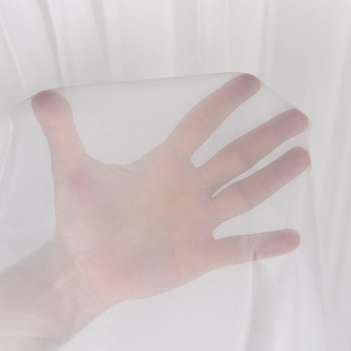Weisse Voile, halbtransparente Vorhänge mit Kräuselband und Bleibandabschluss,Luftig, modern und lan