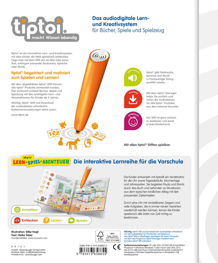 tiptoi® Uhr und Zeit (tiptoi® Mein Lern-Spiel-Abenteuer), Spiralbindung