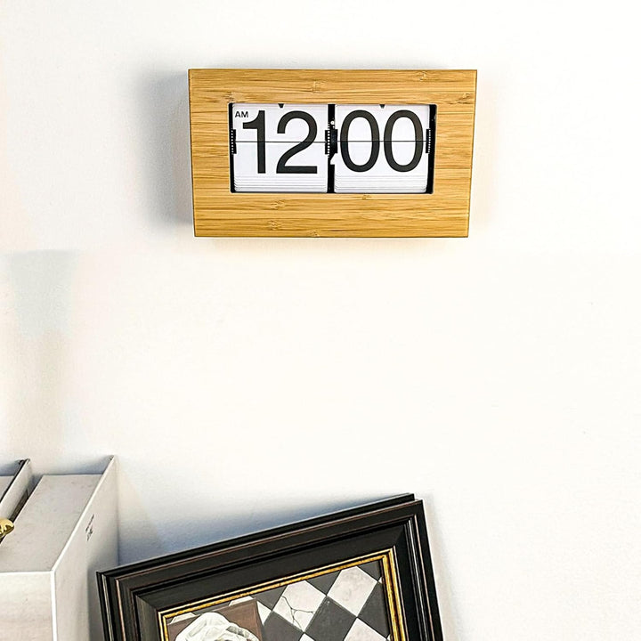 Vintage Auto Flip Uhr, Retro Schreibtisch Tischuhr mit Grossen Zahlen, Moderne, Minimalistische Digi