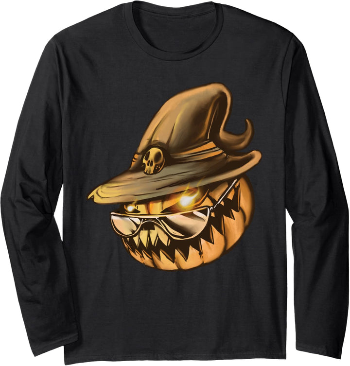 Halloween Kostüm Kleidung Kürbis Gruselig Süsses oder Saures Langarmshirt