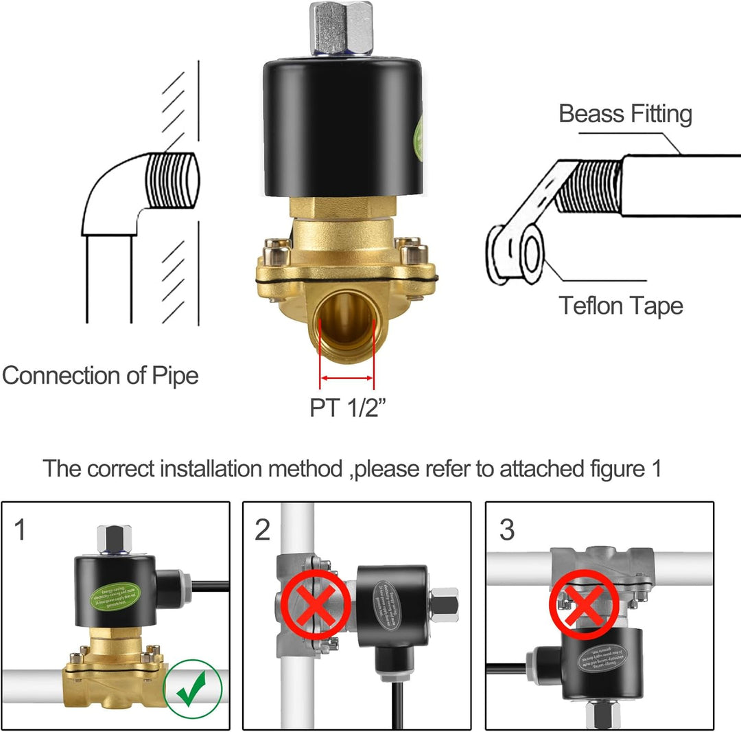 Heschen Messing Elektrisches Magnetventil, 2W-160-15KJ, PT1/2'', AC220V, Direct Action Wasser Air Ga