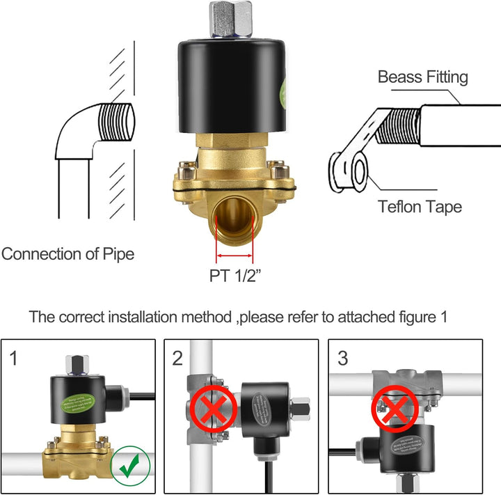 Heschen Messing Elektrisches Magnetventil, 2W-160-15KJ, PT1/2'', AC220V, Direct Action Wasser Air Ga