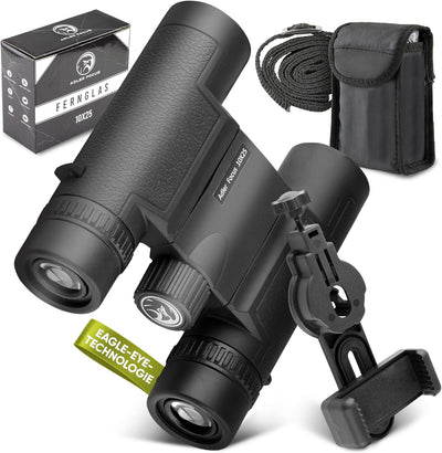 Adler Focus Fernglas 10x25 Erwachsene, Eagle-Eye-Technologie, HD Augenmuschel, BAK4+FMC, Feldstecher
