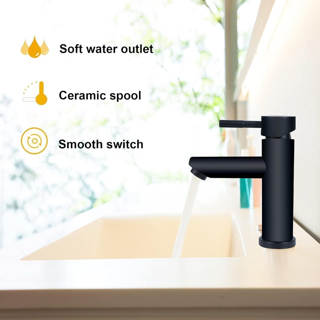 Wasserhahn Bad Waschtischarmatur Schwarz Badarmatur Waschbecken Armaturen Matt Waschtischarmatur Set