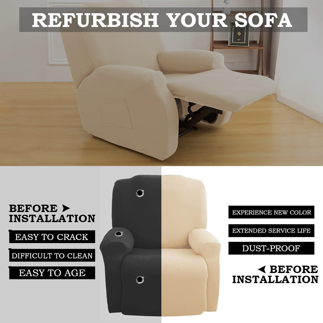 Relax-Sesselbezug, universal, 1-Sitzer mit Taschen, elastisch, waschbar, abnehmbar, Bezüge für Sesse