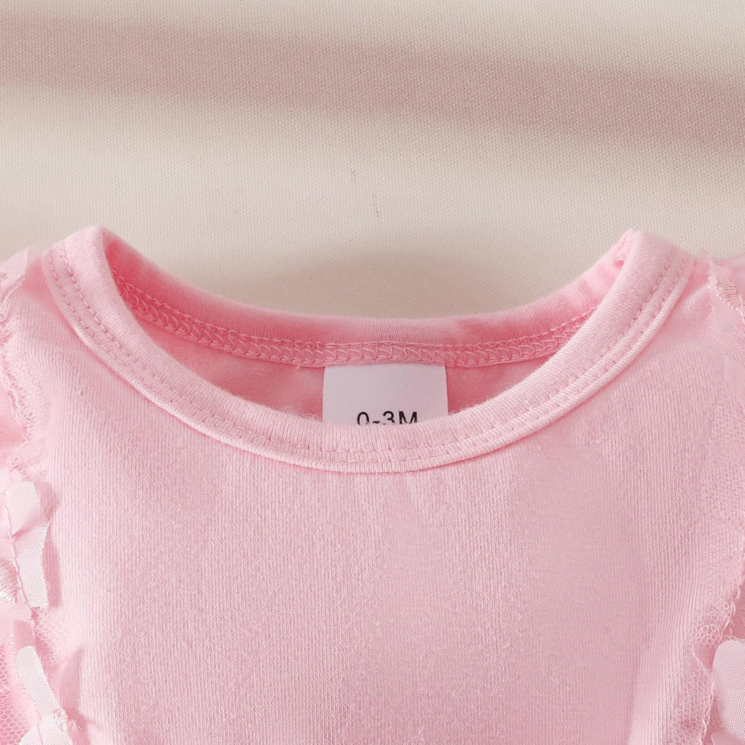 Babykleidung für Neugeborene Mädchen Gerüschtes Kleid mit Blumendruck Sommer Outfits Süsses Schleife