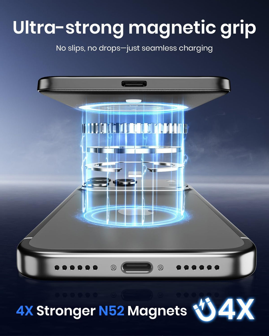 Ultra Slim Power Bank Magnetische für iPhone, A ADDTOP Powerbank Induktives Laden 5000mAh, 20W Schne