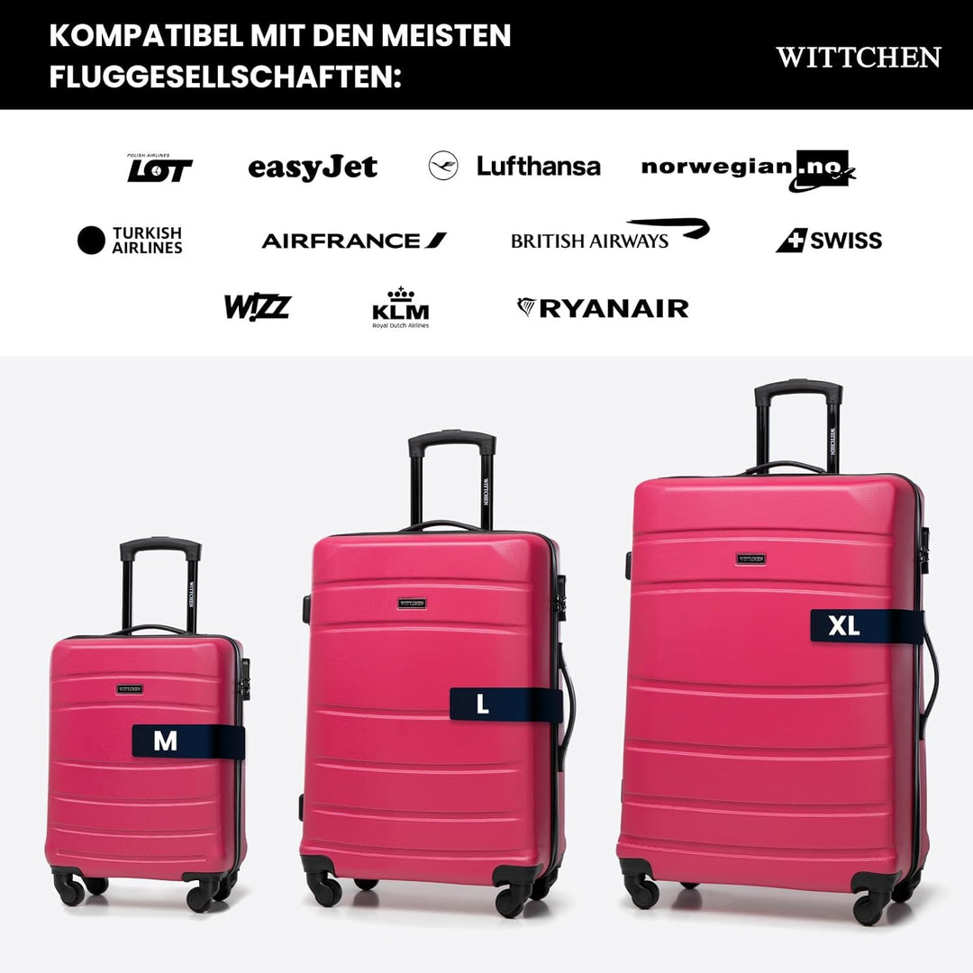WITTCHEN Kosmetikkoffer Reisekoffer aus ABS Rosa 56-3A-654-34 Rosa Kosmetikkoffer, Rosa Kosmetikkoff