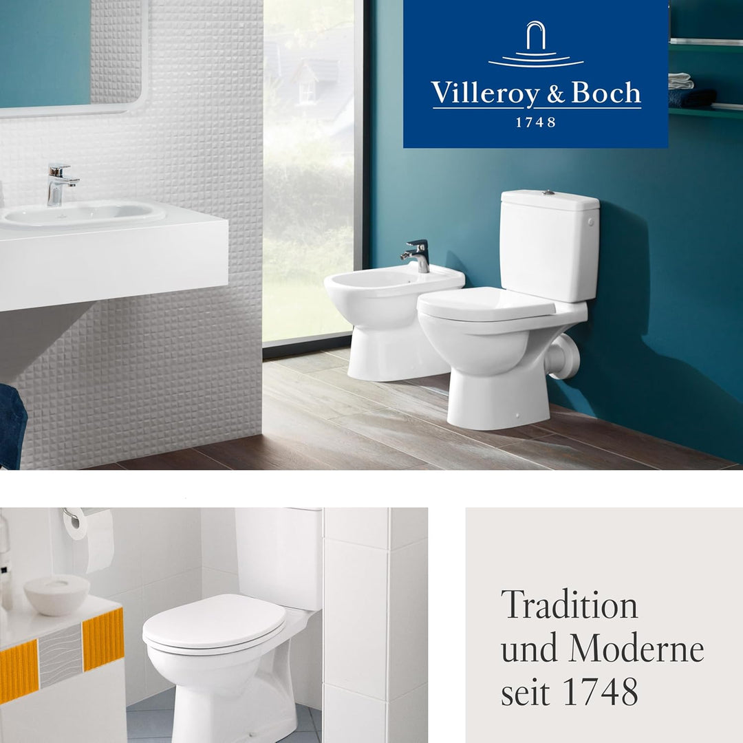Villeroy & Boch WC-Sitz O.novo - Toilettendeckel Weiss im Semi Wrap-over Design aus robustem Duropla