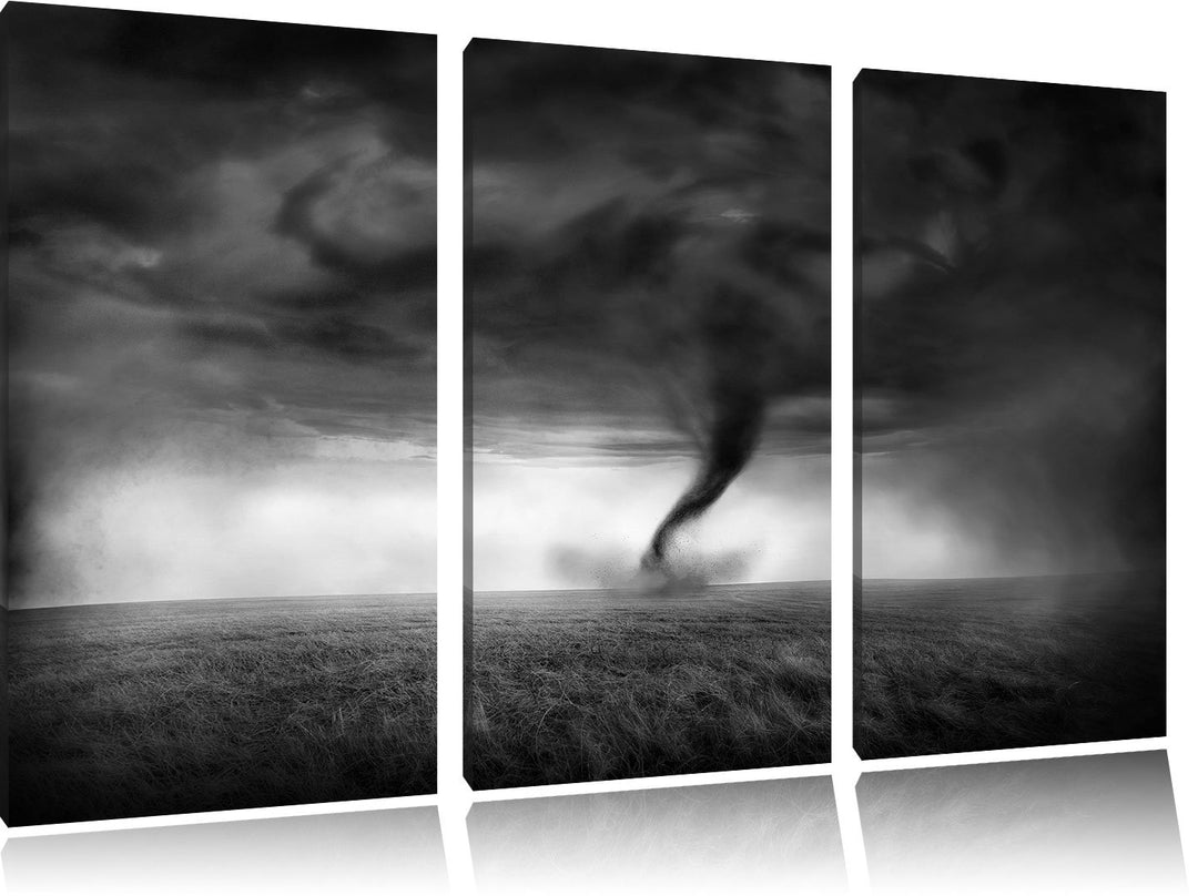 Pixxprint Naturgewalt Tornado als Leinwandbild/Grösse: 3 Teilig (120x80 cm) cm/Wandbild/Kunstdruck/f