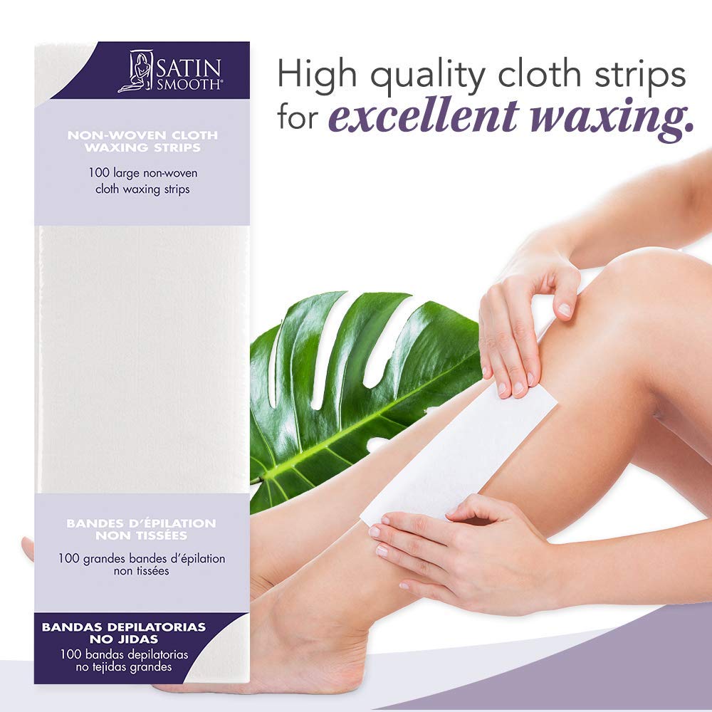 Satin Smooth Large Non-Woven Cloth Waxing Strips 100ct by Satin Smooth