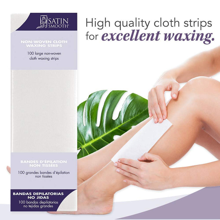 Satin Smooth Large Non-Woven Cloth Waxing Strips 100ct by Satin Smooth