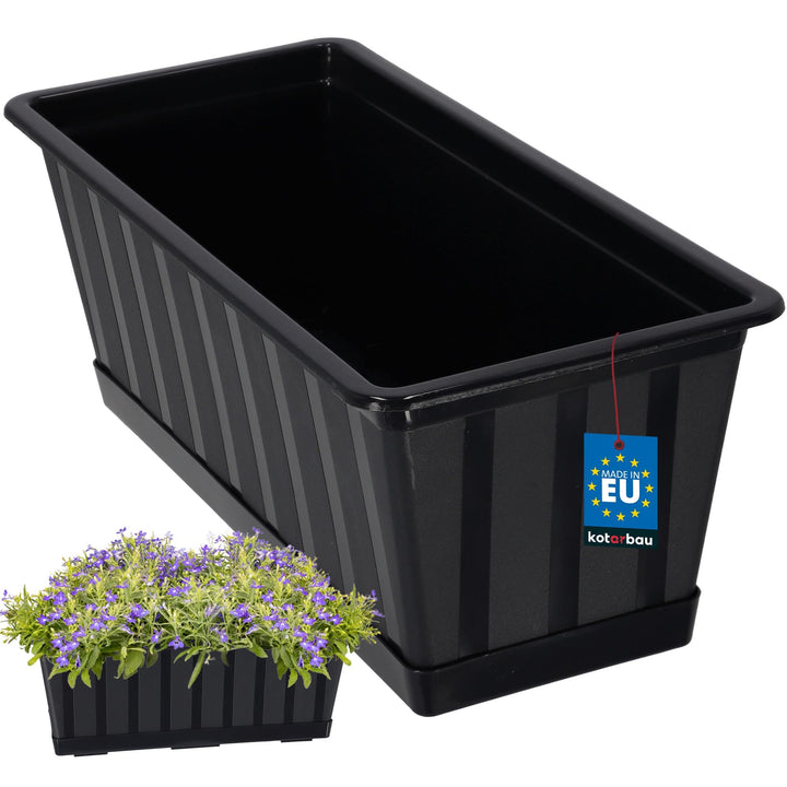 KOTARBAU® Blumenkasten - Blumentopf für Balkon - 40 x 18 x 14 cm - Anthrazit - Balkonkasten Balkonge