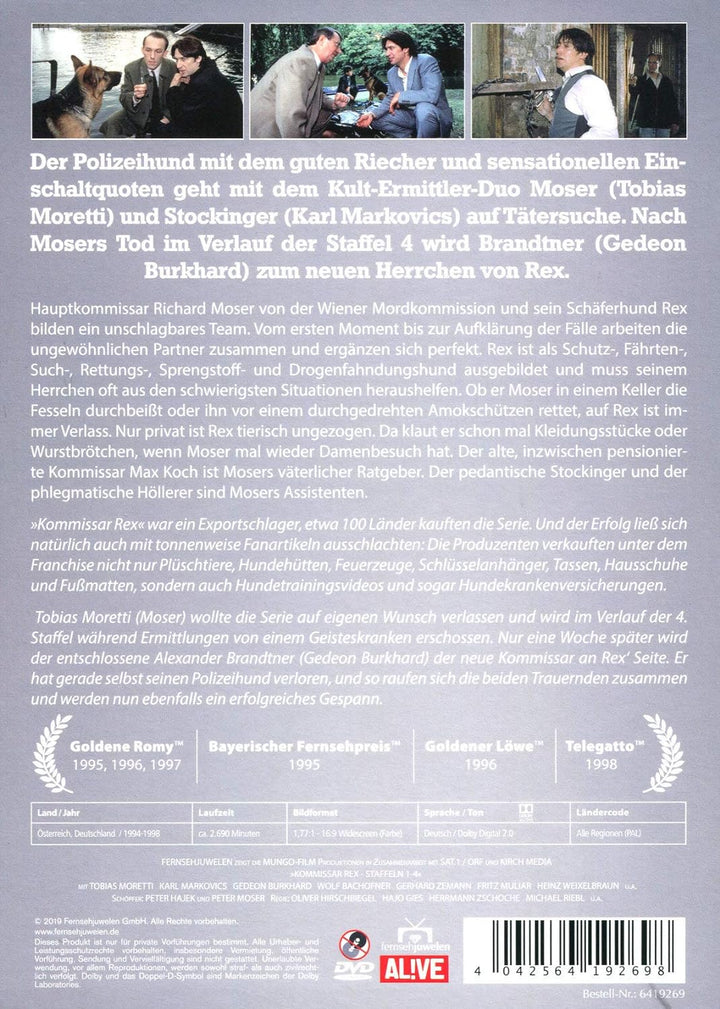 Kommissar Rex - Moser Komplettbox (Alle 4 Staffeln mit Tobias Moretti) (12 DVDs) (Fernsehjuwelen), D