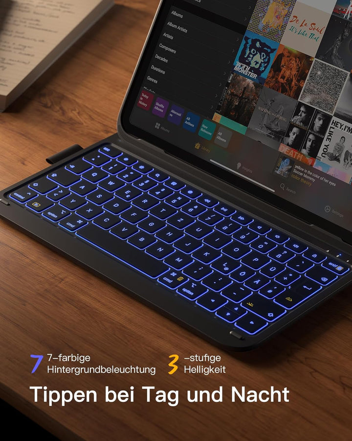 Inateck Ultraleichte Hülle mit Tastatur für iPad 10 Generation,iPad Air 6 11 Zoll 2024,iPad Air 5/4