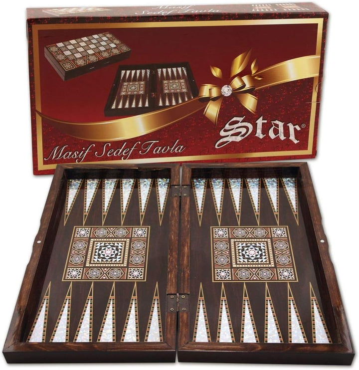 Unbekannt Staroyun 1020128 Backgammon-Spiel, massives Perlmutt, 25 x 48 x 7 cm