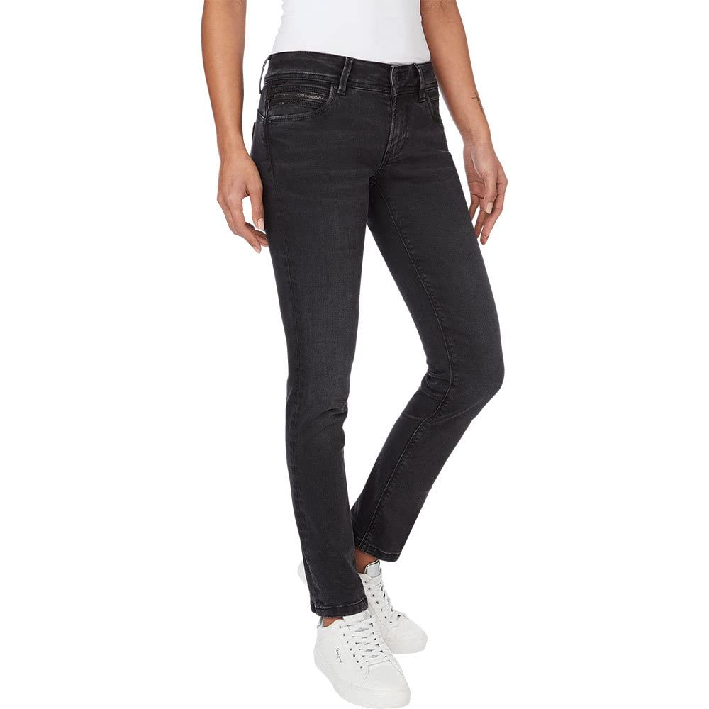 Pepe Jeans Damen Jeans New Brooke 24W / 32L Black (Denim-vs1), 24W / 32L Black (Denim-vs1)