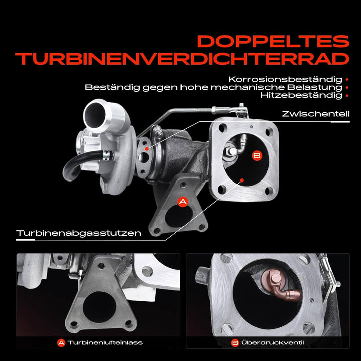 Frankberg Turbolader Kompatibel mit Transit FB FC FD FS FZ FF FM FN 2.2 TDCi 2006-2014 Transit Tourn