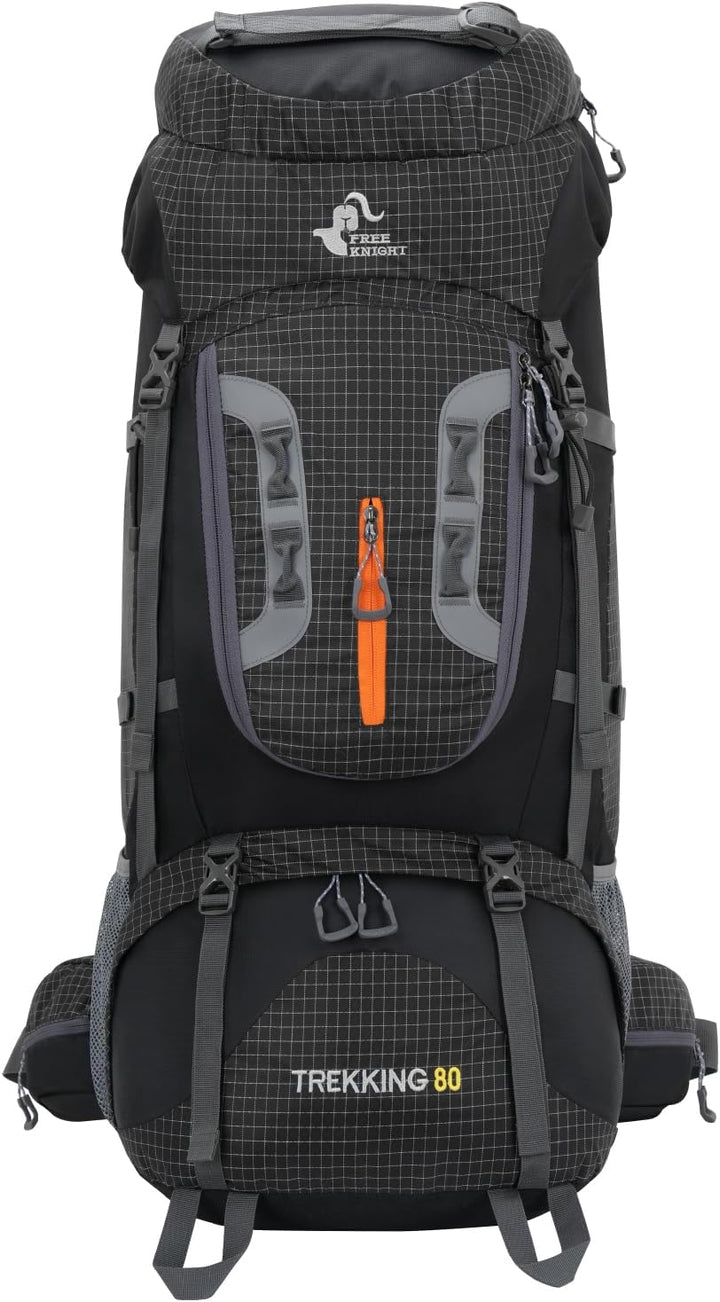 Bseash 80L Wasserdichter Wanderrucksack mit Regenschutz, leichter Outdoor-Sport, Reisen, Tagesrucksa