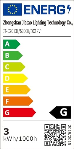 CICMOD 6 Stücke L-ED Einbaustrahler 12V Auto Innenbeleuchtung Kit für Wohnmobil Wohnwagen Van Kaltes