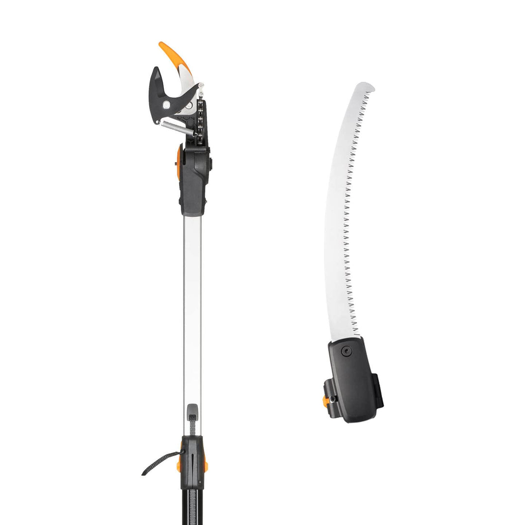 Fiskars Schneidgiraffen-Set, 2-teilig, Bypass Teleskop-Schneidgiraffe UPX86 (Länge 2,4 – 4 m) und Ba