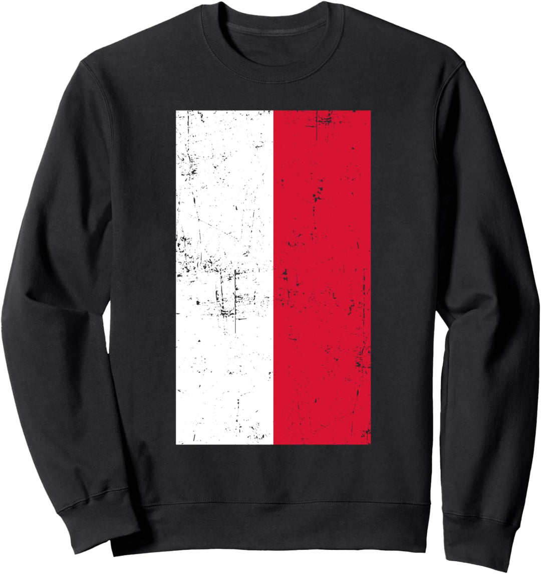 Principality of Monaco Europe French Riviera Distressed Flag Sweatshirt
