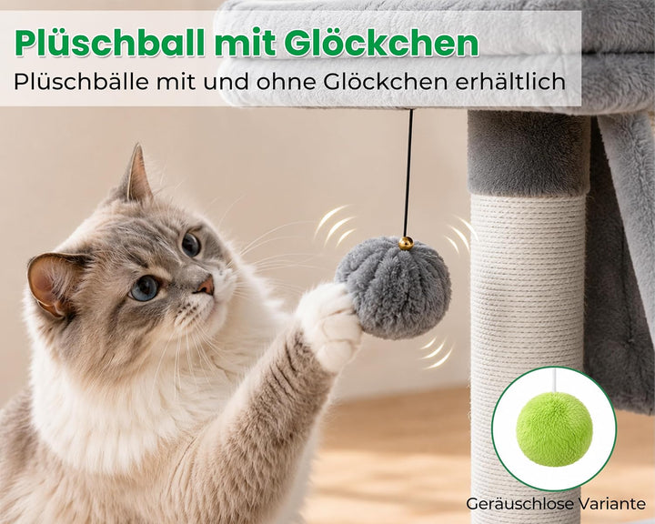 Kratzbaum klein für grosse Katzen XXL - 60cm hoch, Katzenbaum mit extra grosser Plattform (40x50cm)