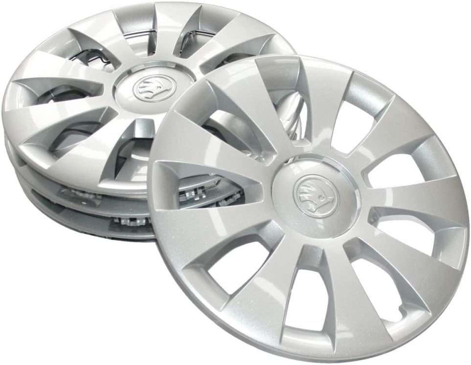 Skoda 657071455 Radzierblenden (4 Stück) Radkappen Hermes 15 Zoll Radblenden, für 6Jx15 ET35 Stahlfe