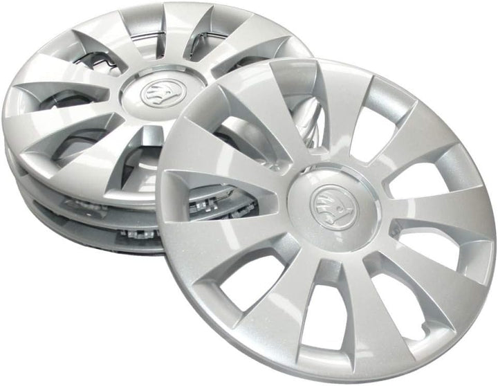 Skoda 657071455 Radzierblenden (4 Stück) Radkappen Hermes 15 Zoll Radblenden, für 6Jx15 ET35 Stahlfe