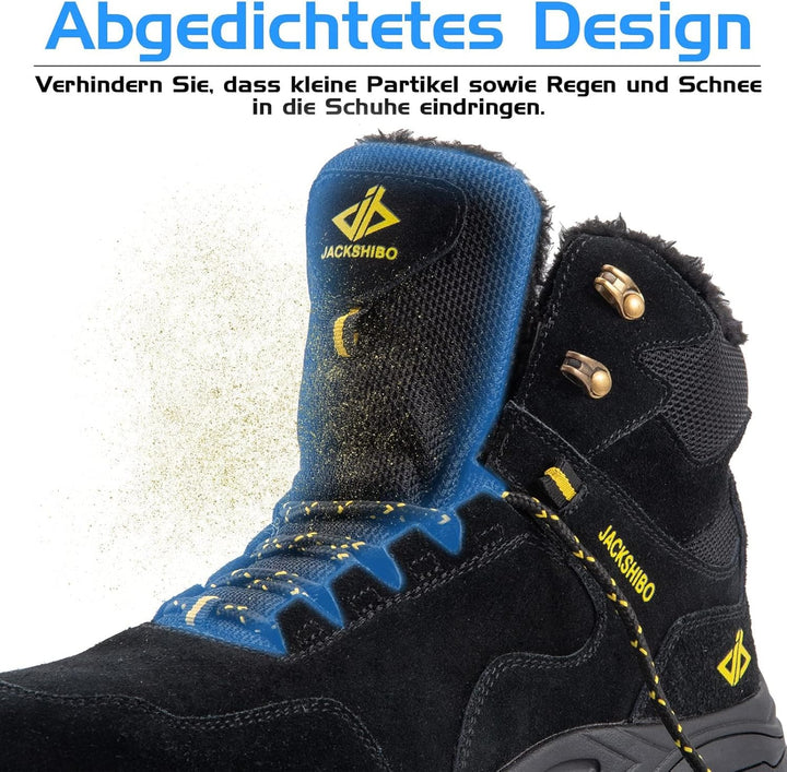 JACKSHIBO Winterschuhe Herren Winterstiefel Damen Warme Gefüttert Stiefel Wasserdicht Rutschfest Sch