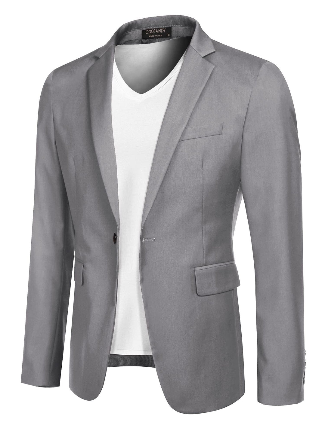 COOFANDY Herren Sportlich Freizeit Blazer Business Sakko Anzugjacke 1 Knöpfe Einfarbig Regular Fit H