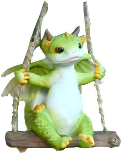 Miniatur Fairy Garden Drachenfiguren- friedlich Schaukel Drachen, Schaukel Drachen