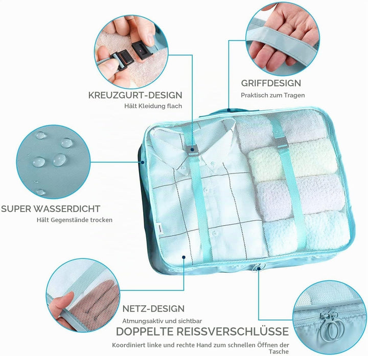 BillyBath Organizer set, Packing Cubes Kleidertaschen Schuhbeutel Reiseorganizer Packwürfel Kosmetik