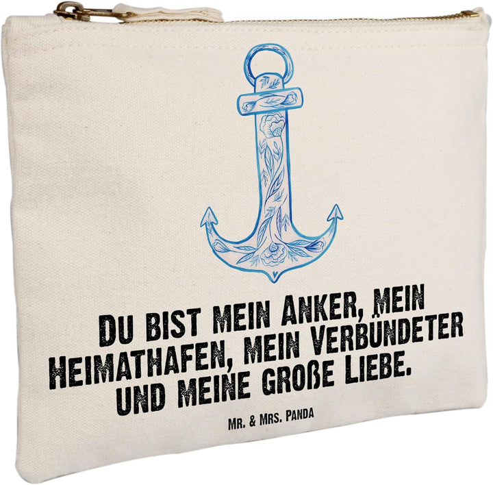 Mr. & Mrs. Panda Kulturbeutel Anker Blau Grösse XL Grosse - Geschenk, Tiermotive, Aufbewahrungstasch