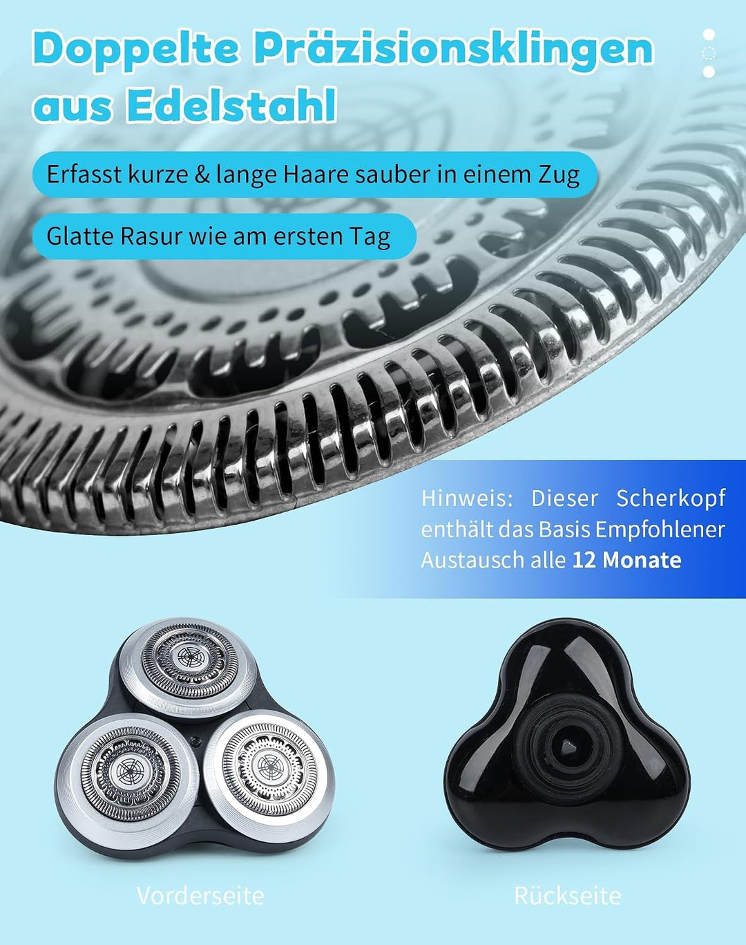 Scherkopf kompatibel mit Philips Series 9000 (S9000 S9911 S9731 S9711 S9511 S9522 S9111 S9031 S9988)