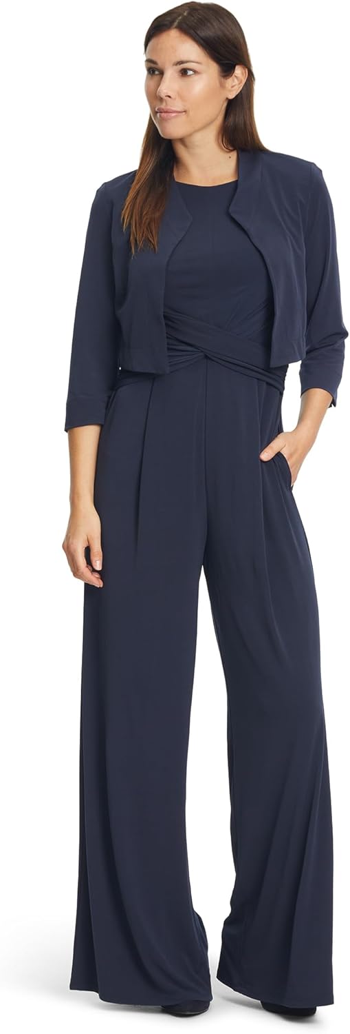 Vera Mont Damen Bolero-Jacke figurbetont 52 Blau, 52 Blau