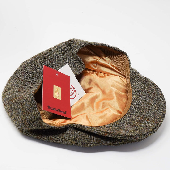 Borges & Scott Nevis Schirmmütze – Schiebermütze aus 100% handgewebter Wolle - Harris Tweed - wasser