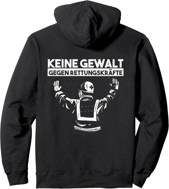 Keine Gewalt Gegen Rettungskräfte - Rückseite Pullover Hoodie