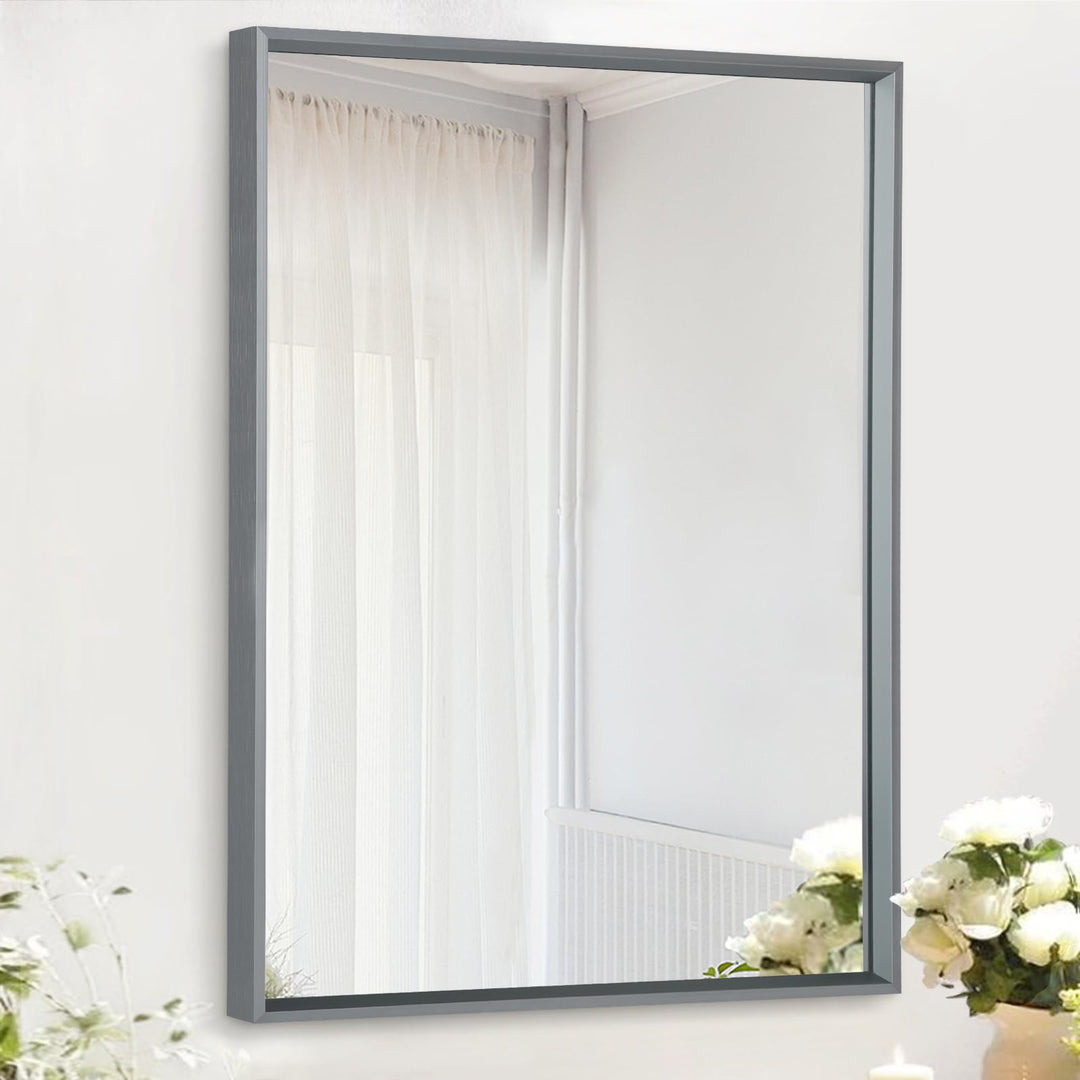 AAZZKANG Rechteckige Metall gerahmte Spiegel für Wand Moderne hängende Spiegel mit Aluminiumrahmen f