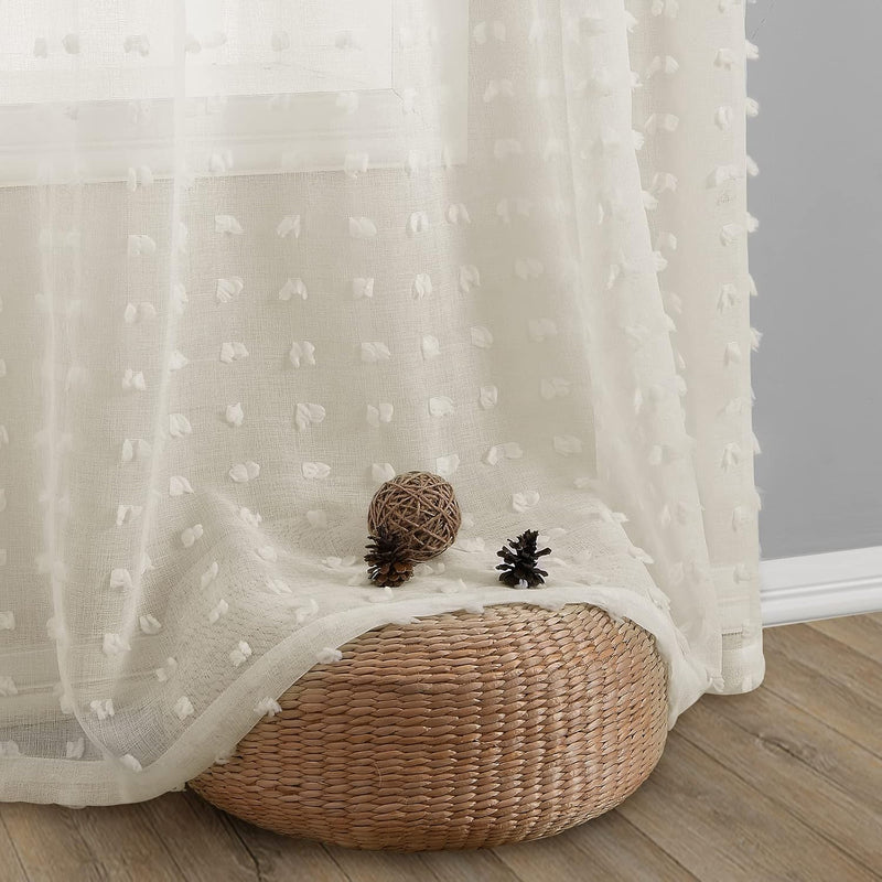 Joywell Natürlich Gardinen Wohnzimmer Vorhänge Transparente Voile Sheer Vorhänge Mädchenzimmer Leine