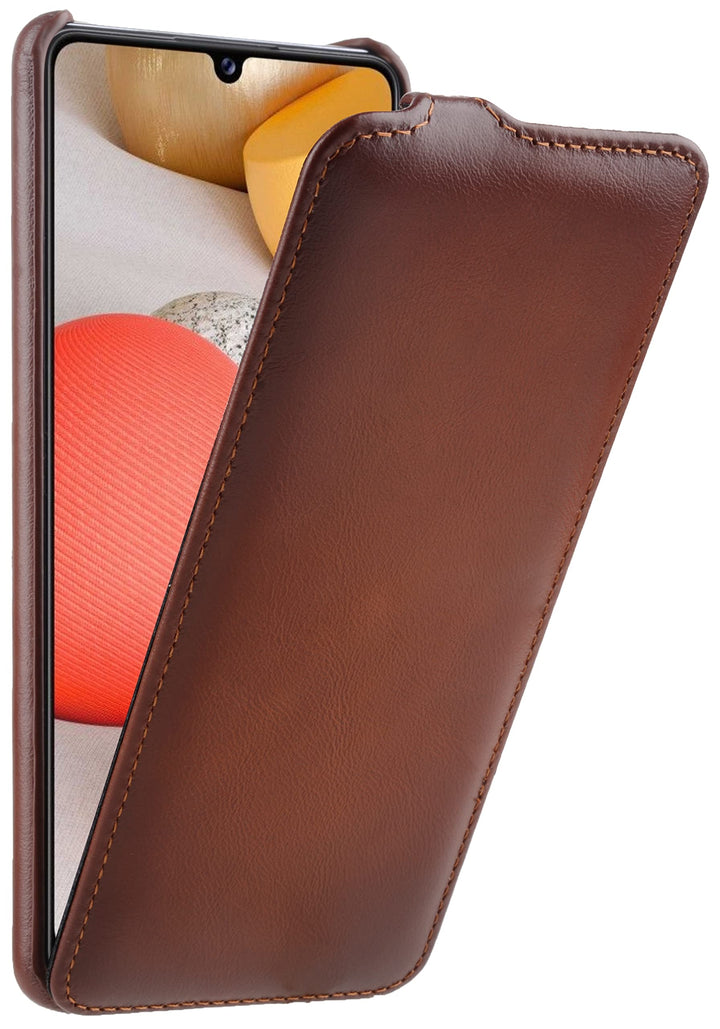 STILGUT UltraSlim kompatibel mit Samsung Galaxy A42 Hülle aus Leder - Samsung A42 5G Flip Case, Klap