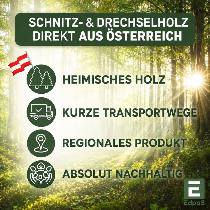 Schnitzholz Ahorn - 10 Stück Holzblock - Schnitzvorlage (10x2,5x2,5cm) - Ahornholz zum Schnitzen Dre