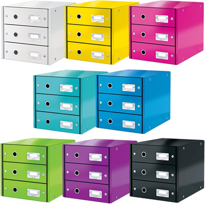 Leitz, Schubladenbox, Lila, 3 Schubladen, A4, Click & Store, 60480062 3 Schubladen Violett, 3 Schubl